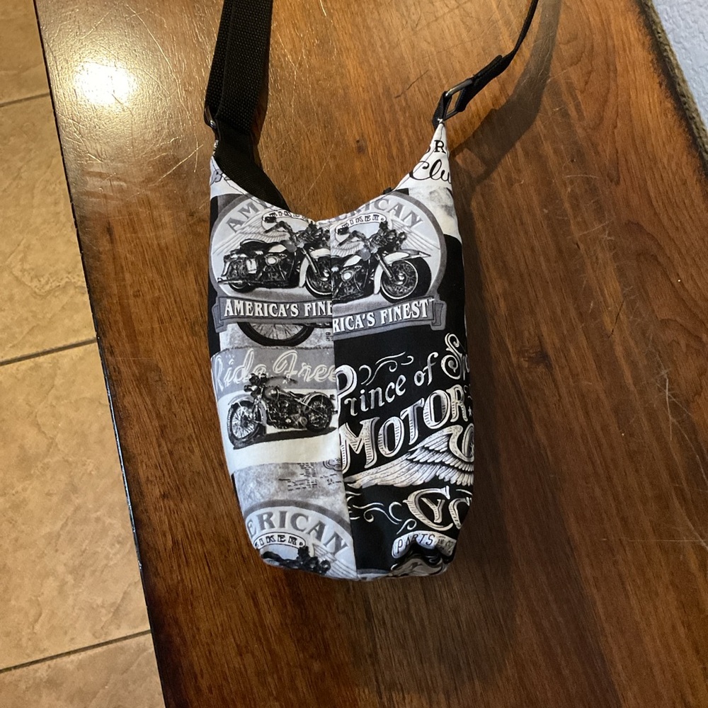 Black and White Motorcycle Print drink carrier